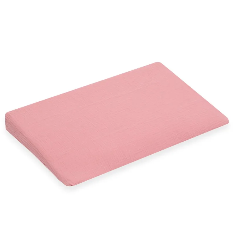 Mušelínový poťah na detský vankúš - klin New Baby STANDARD 59x37cm pink