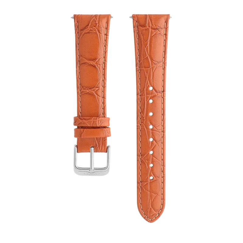 PRIM Kvalitní kožený řemínek se vzorem RB.13110 (20 mm) - oranžový RB.13110.2016.6060.L1