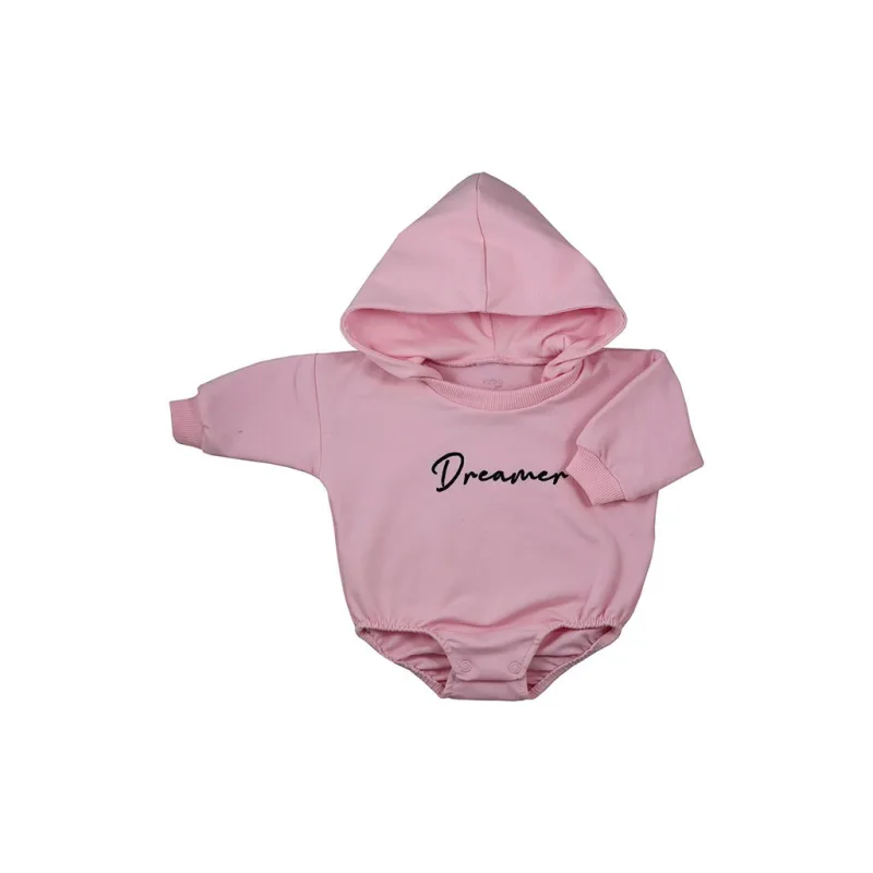 Dojčenské teplákové body s kapucňou baggy Koala Dreamer ružová