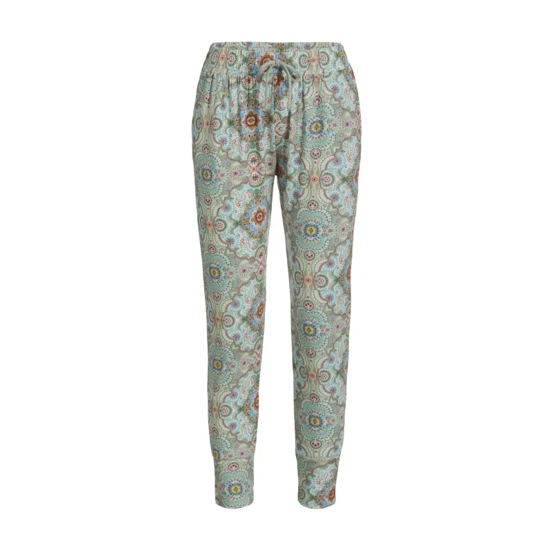 Pip Studio Bobien dámské dlouhé kalhoty Moon Delight, zelené