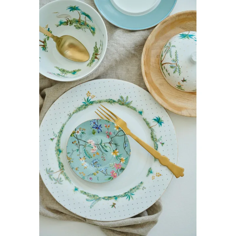 Pip Studio Jolie Fowers Blue, malý talířek ∅12cm, modrý