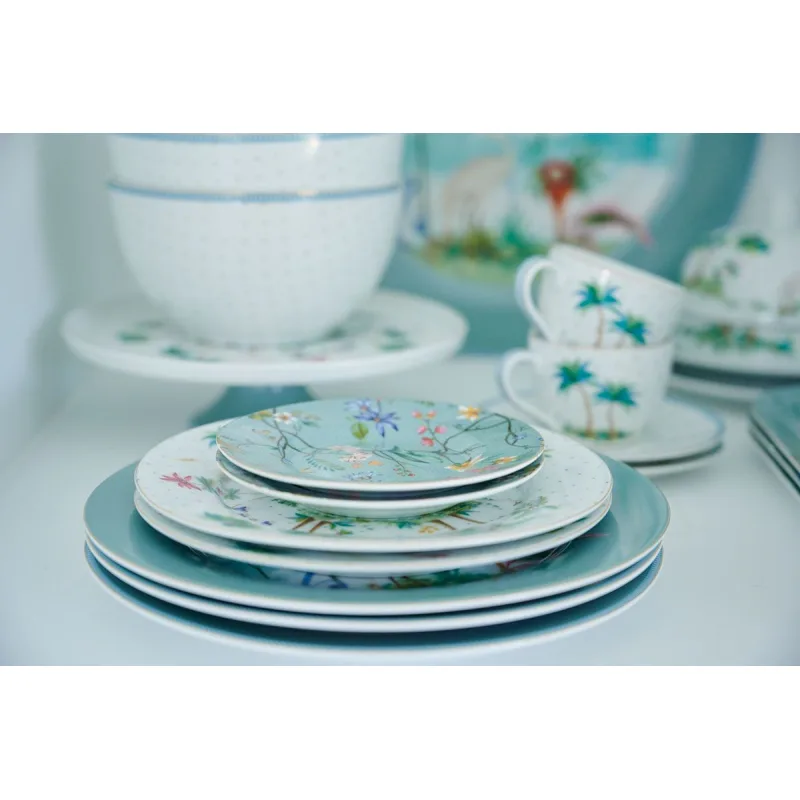 Pip Studio Jolie Fowers Blue, malý talířek ∅12cm, modrý