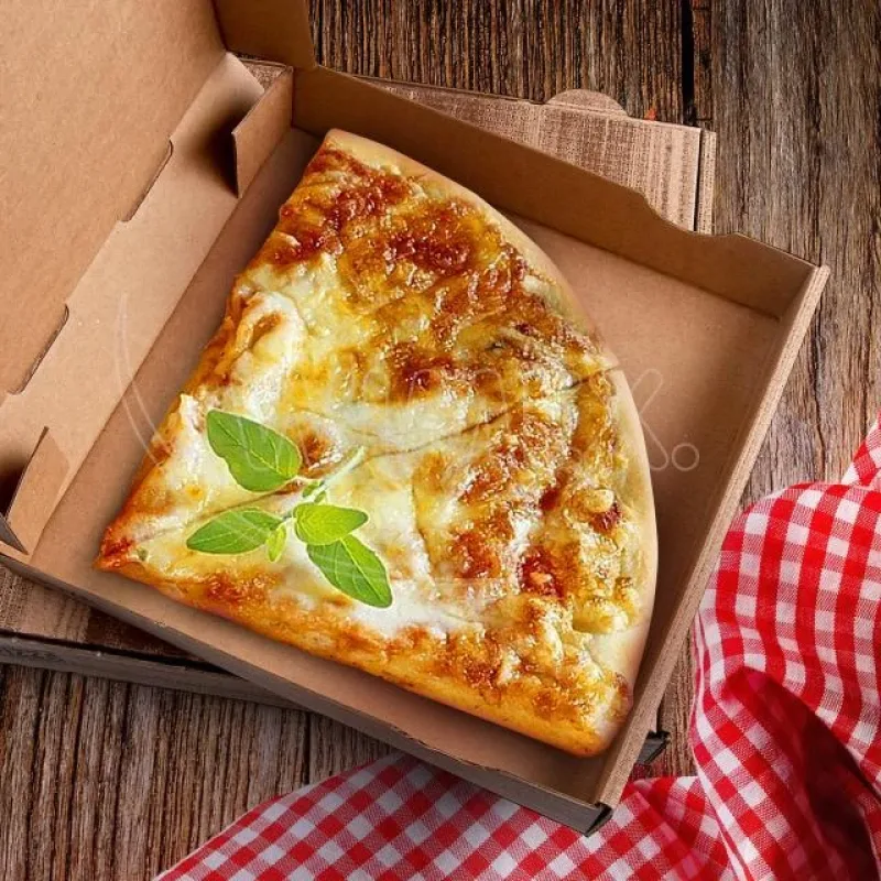 Krabice na pizzu (mikrovlnitá lepenka) kraft (PAP) 20 x 20 x 4 cm [100 ks](71820)