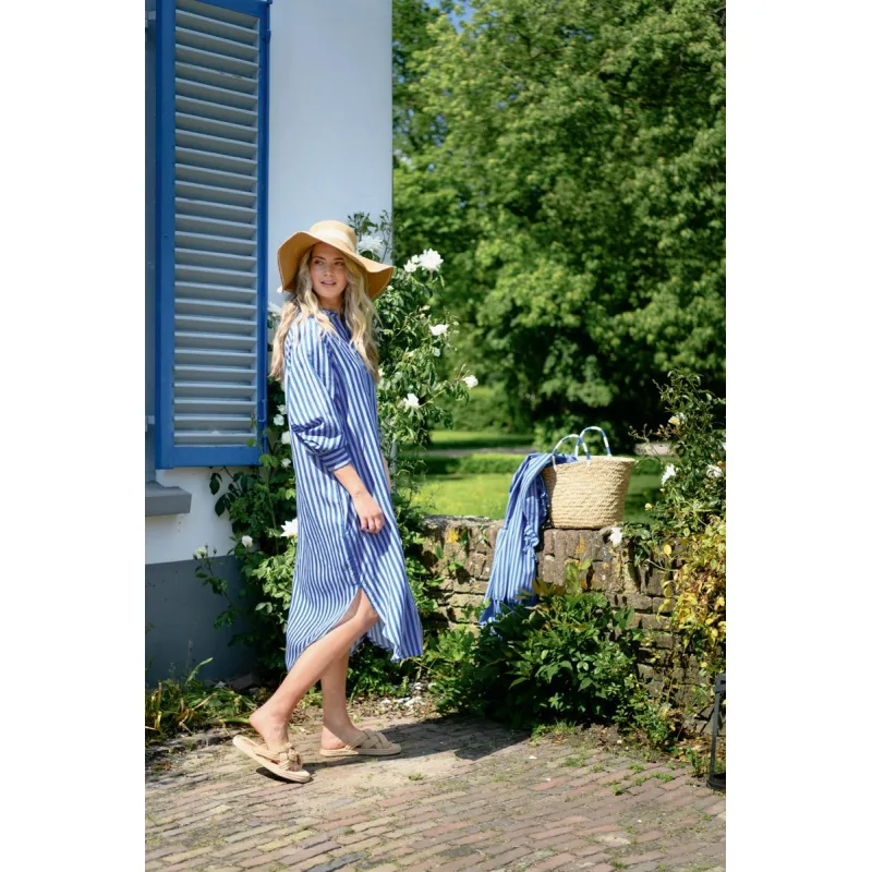 Pip Studio Darla dlouhá propínací košile Sumo Stripe, modrá