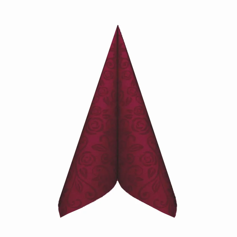 Ubrousky PREMIUM "dekor R" z netkané textilie bordové 40 x 40 cm [50 ks] (89208 - E12N)