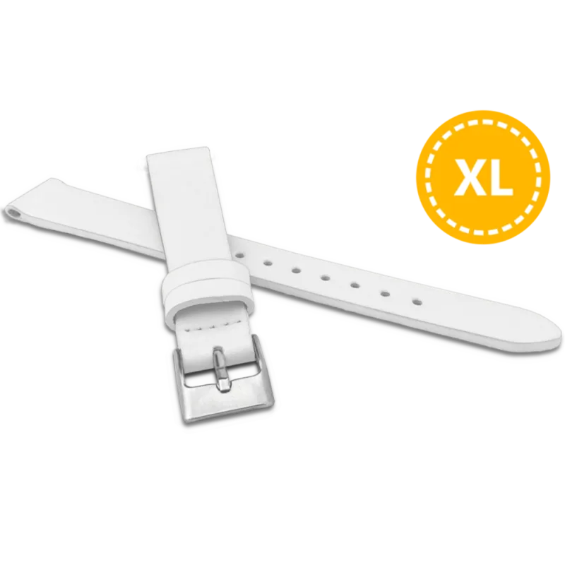 MINET XL Prodloužený bílý řemínek z luxusní kůže Top Grain - 14 - XL MSSXW14