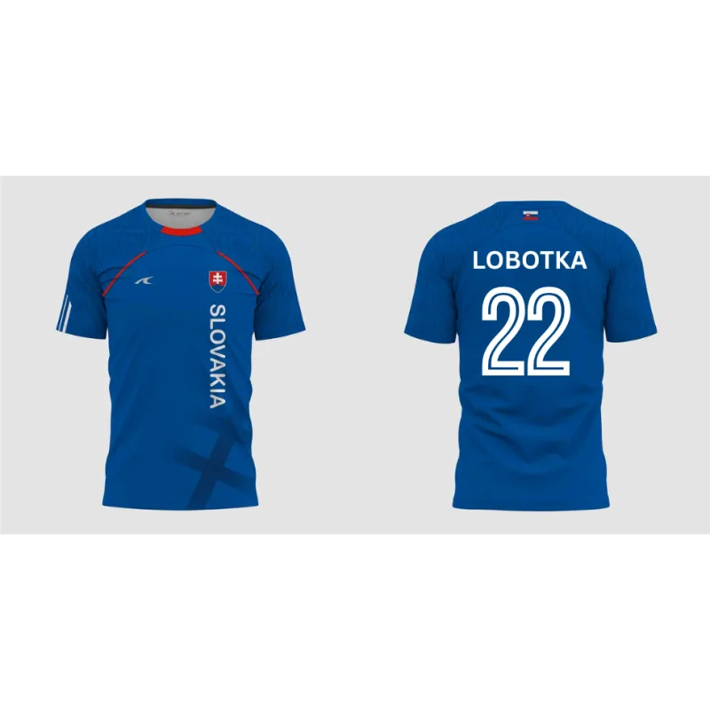 Futbalový dres Slovensko Slovakia Stanislav Lobotka modrý detský