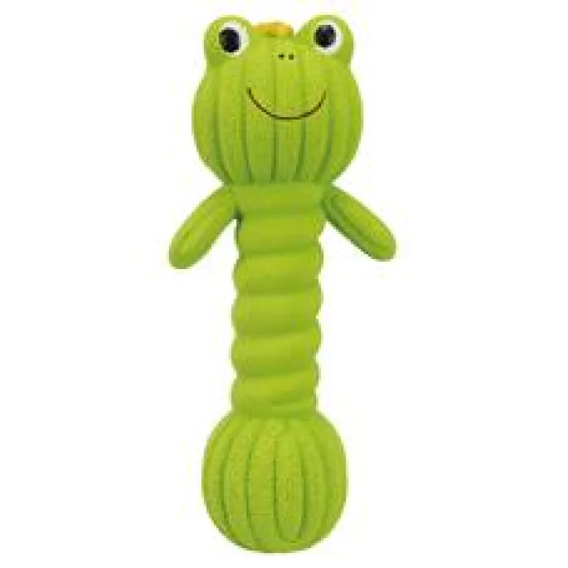 Dumpbell Frog, žába/činka, latex se zvukem, 18cm 18 cm