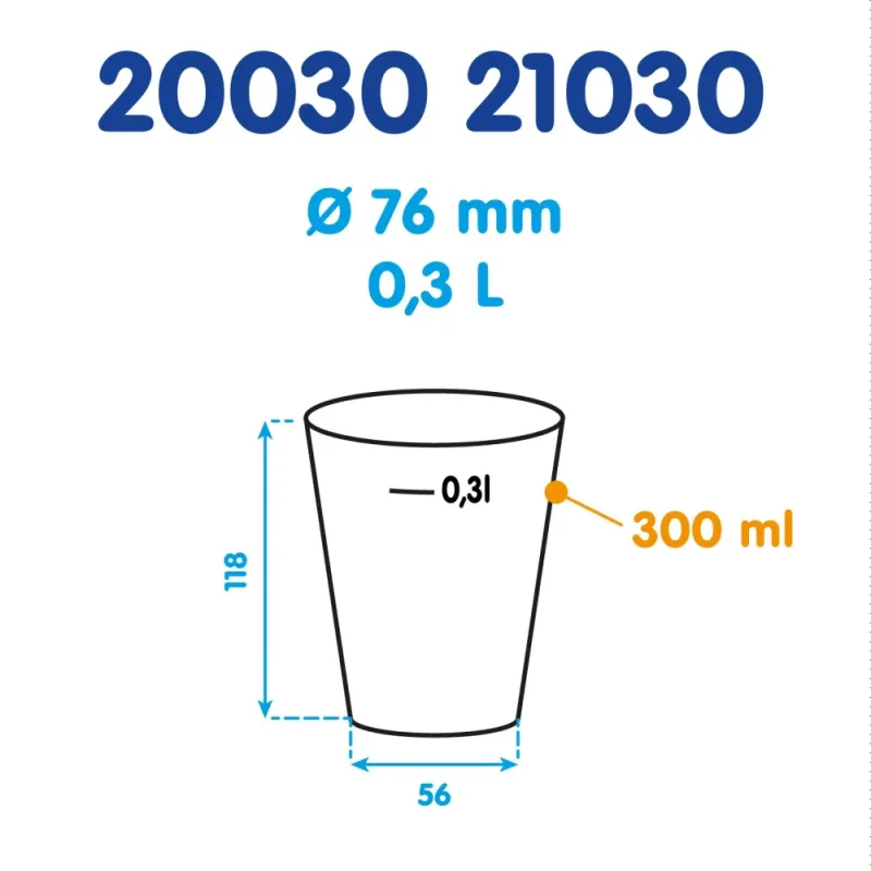 Kelímek vratný 0,3 l (PP) [25 ks] (20030)