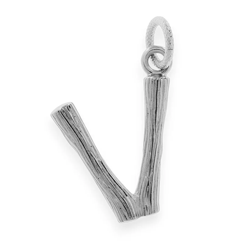 MPM Ocelový unisex nerezový přívěsek "V" 70213 - stříbrné barvy