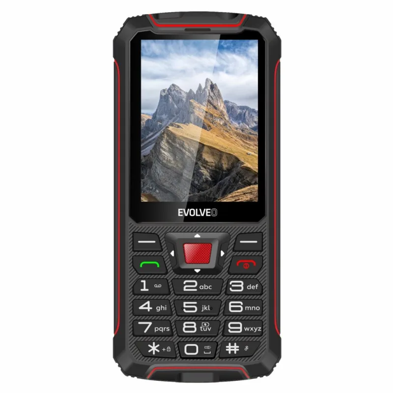 EVOLVEO StrongPhone W4, vodotesný odolný Dual SIM telefón, čierno-červená…