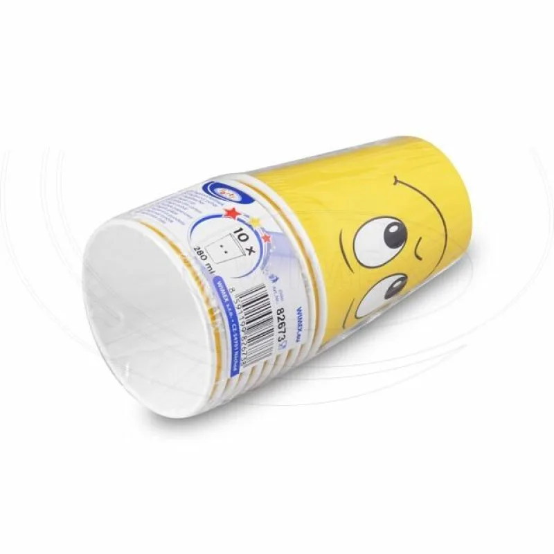 Papírový kelímek SMILEY 280 ml, M (Ø 80 mm) [10 ks] (82673)
