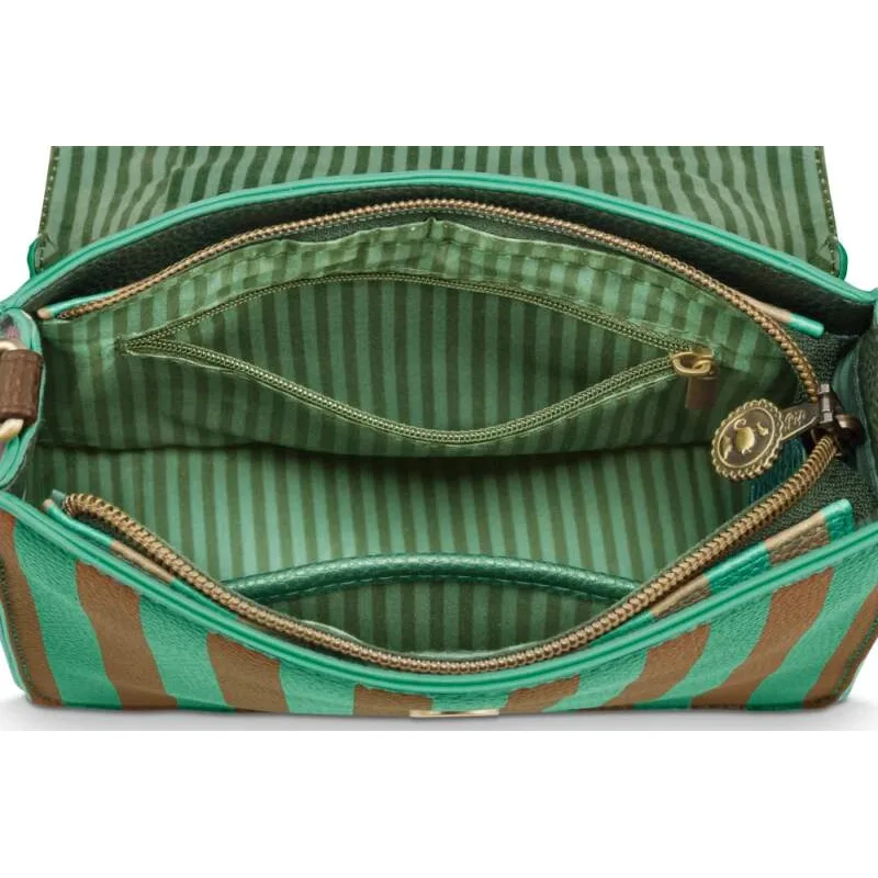 Pip Studio Frances Stripe Cross Body kabelka, zelená