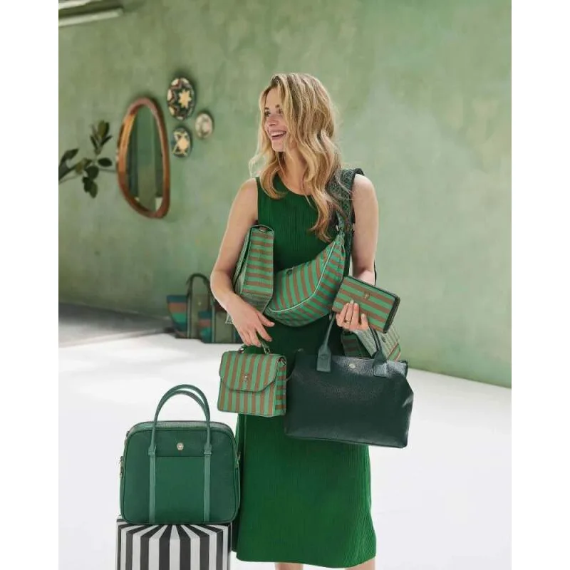Pip Studio Frances Stripe Cross Body kabelka, zelená