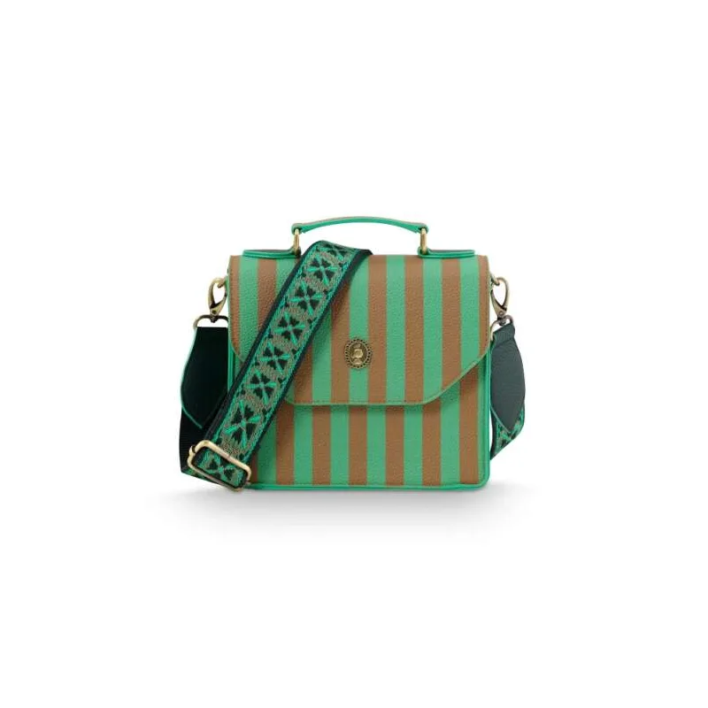 Pip Studio Frances Stripe Cross Body kabelka, zelená