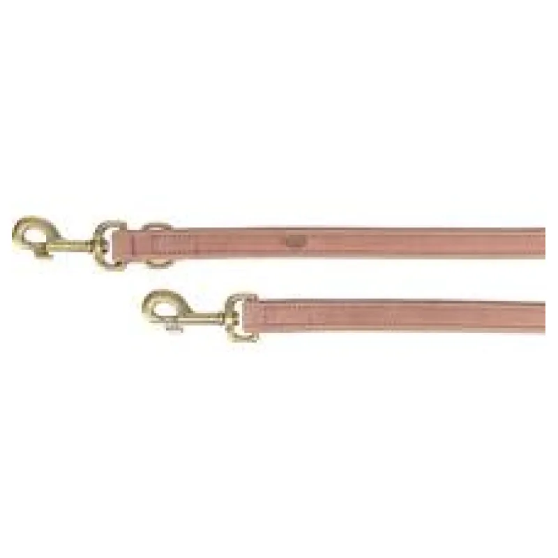 Vodítko PURE kožené nastavitelné, růžová M-L: 2 m/ 20 mm