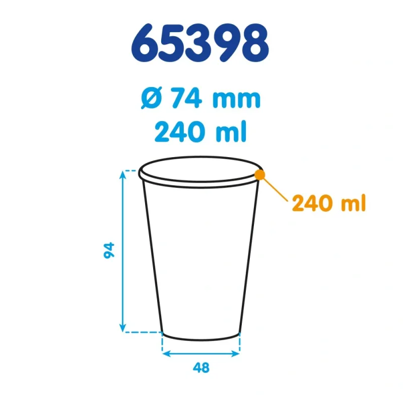 Papírové kelímky fuchsia (PAP/PE) (Ø 74 mm), 240 ml [10 ks] (65398)