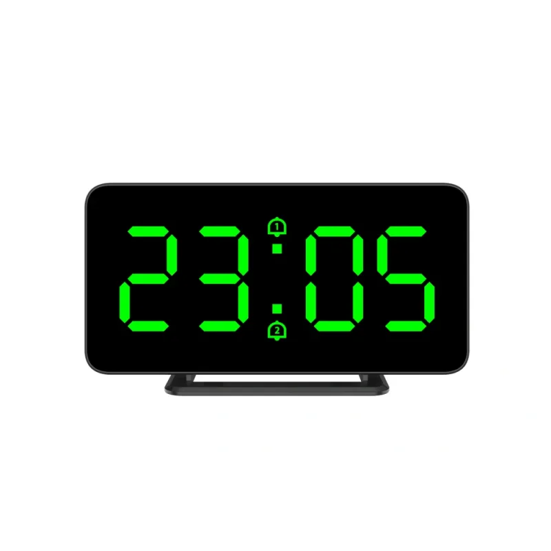 JVD Digitální černý budík do el. sítě JVD SB3216.1 se zelenými LED číslicemi 