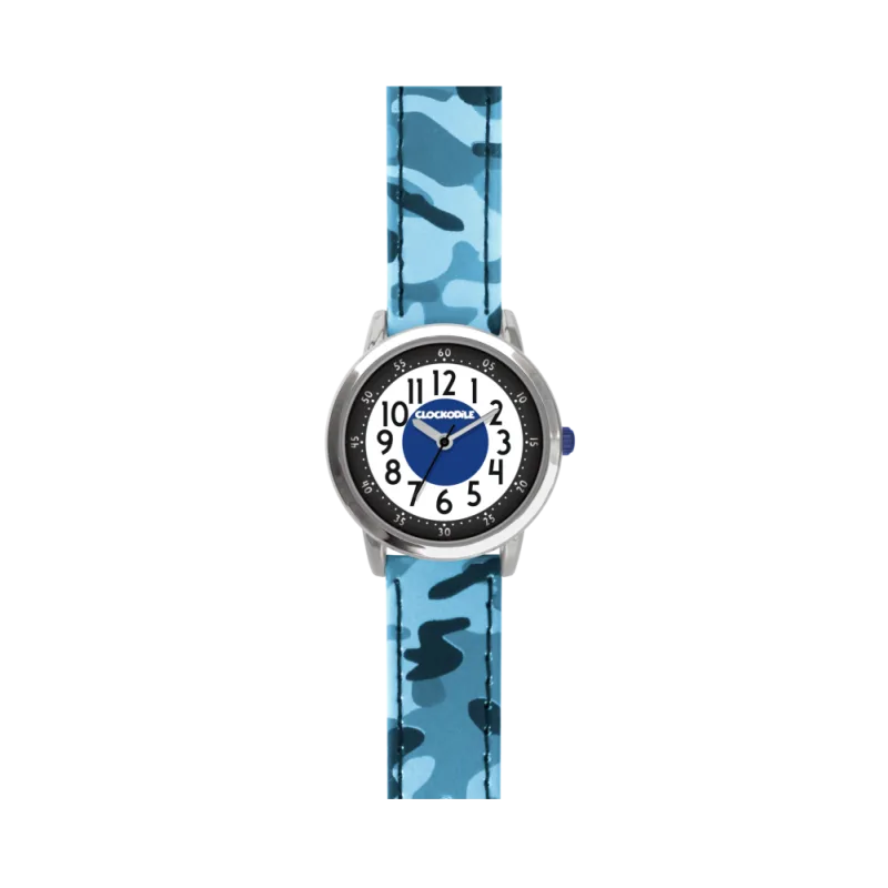 CLOCKODILE Modré chlapecké dětské hodinky CLOCKODILE ARMY s maskáčovým vzorem CWB0030