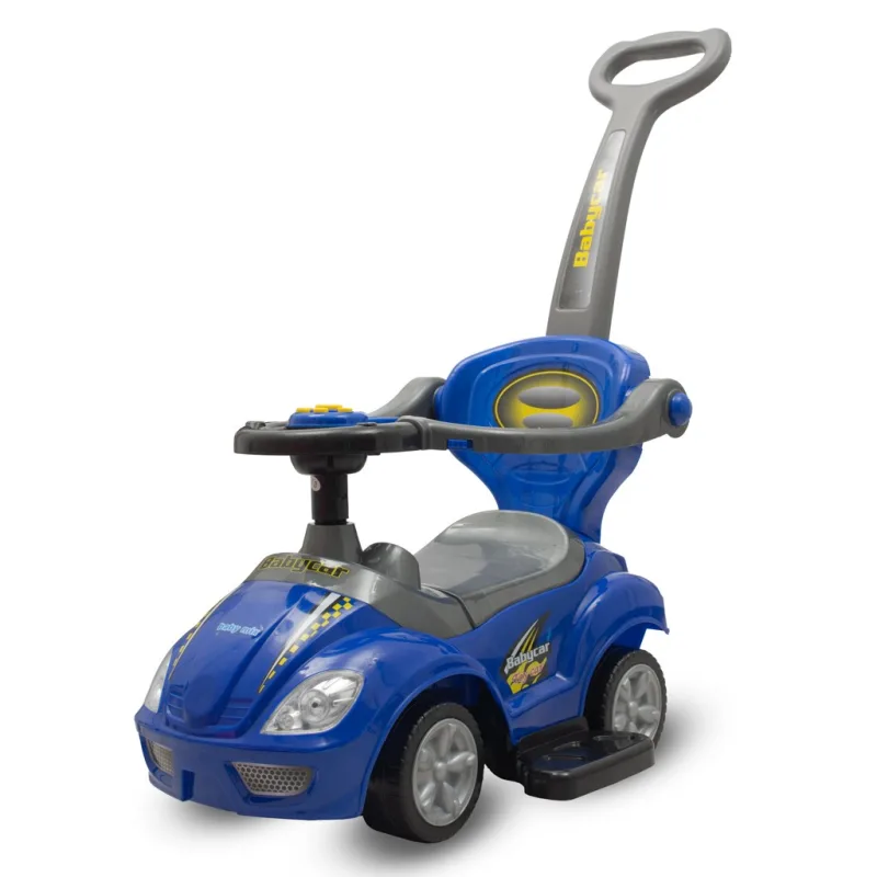Detské odrážadlo s vodiacou tyčou 3v1 Baby Mix Mega Car modré (Poškodený obal)
