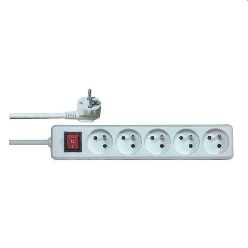 OEM Predlžovací kábel 230V 5m (5zás. + vypínač) PP5K-05