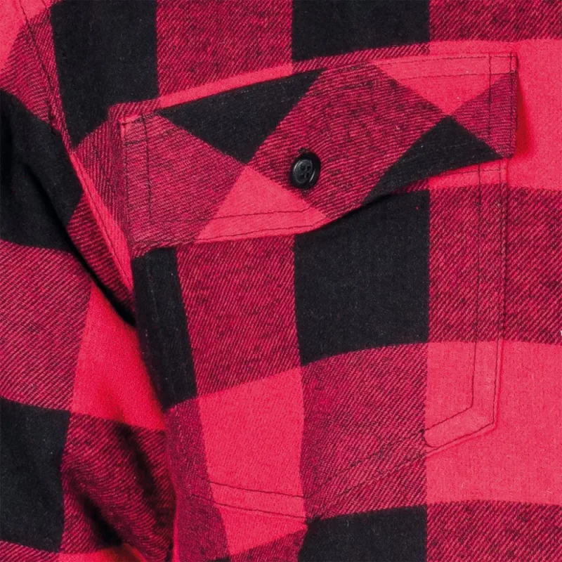Reis KFWINHOOD zimná flanelová košeľa red/black