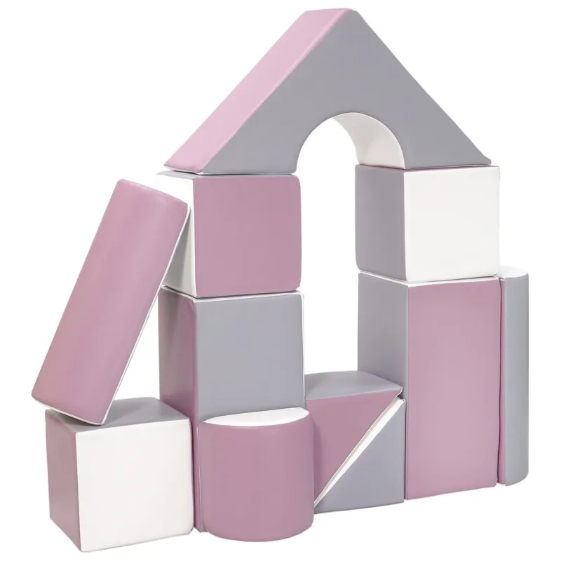 Penové kocky-obria stavebnica 11 ks white-grey-purple