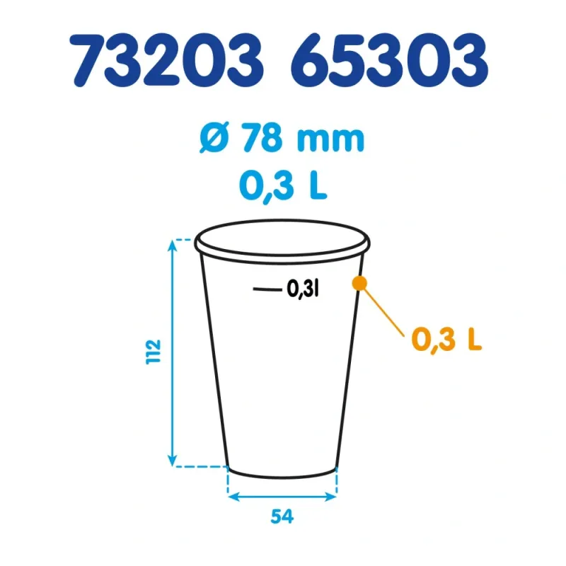 Neposíláme - Kelímek bílý 0,3 l -PP- (Ø 78 mm) [100 ks] (73203 - P7B) pouze osobní odběr
