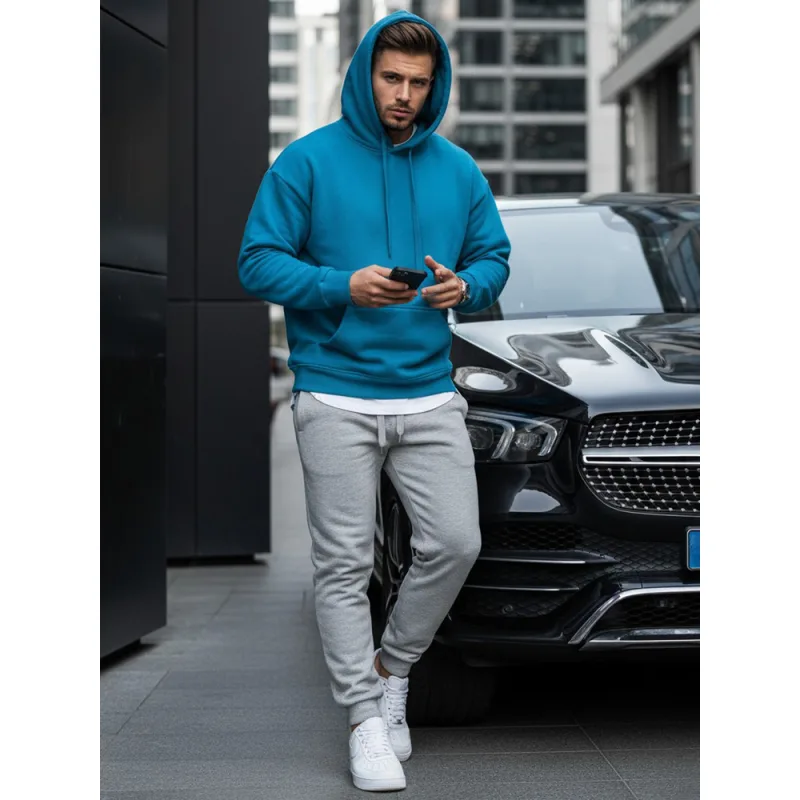 Pánska mikina s kapucňou modrá Dstreet BX5108 XL