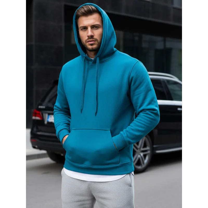 Pánska mikina s kapucňou modrá Dstreet BX5108 XL