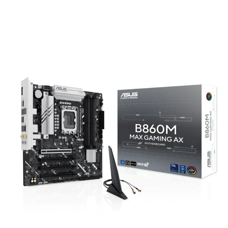 ASUS MB Sc LGA1851 B860M MAX GAMING AX, Intel B860, 4xDDR5, 1xDP, …