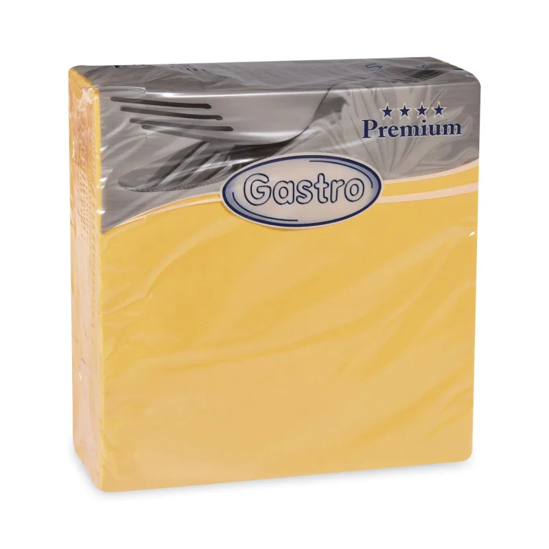 Ubrousky PREMIUM z netkané textilie žluté 40 x 40 cm [50 ks] (89105)
