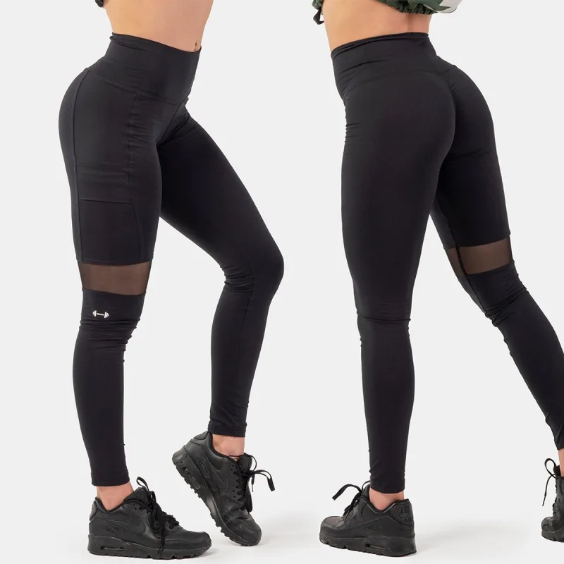 Legíny s vysokým pásom SPORTY 404 (black) - NEBBIA Veľkosť: S
