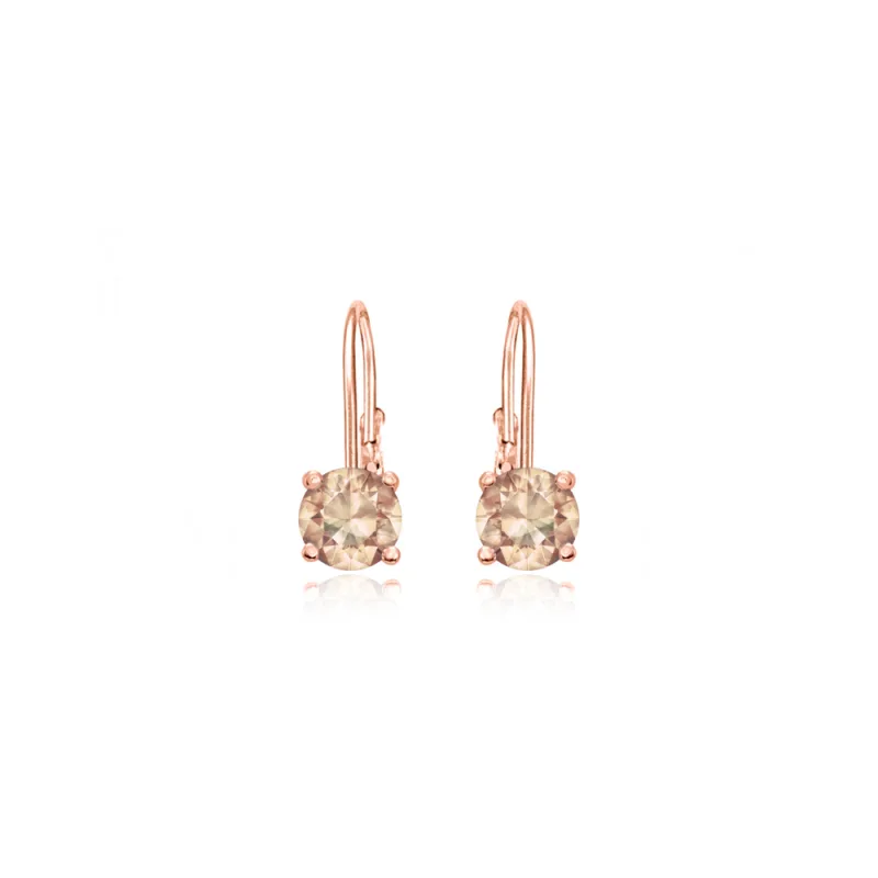 JVD Dámské rose gold stříbrné klasické náušnice se zirkony ryz. 925/1000 SVLE0598XH2RC00