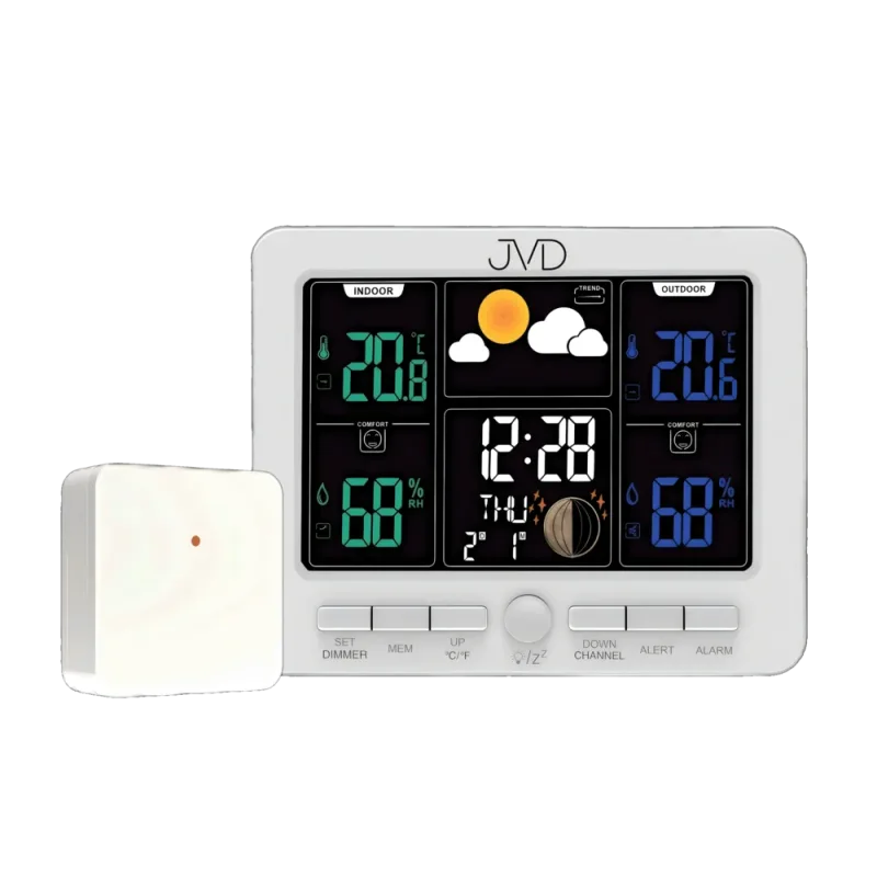 JVD Digitální stříbrná rádiem řízená meteorologická stanice JVD RB6685.1 