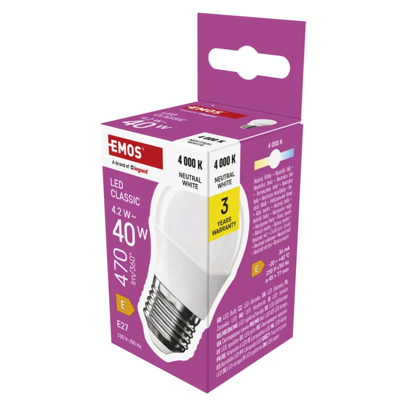 EMOS LED CLS MINI GLOBE 4, 2 W (40 W) 470lm E27 NW 1525733484