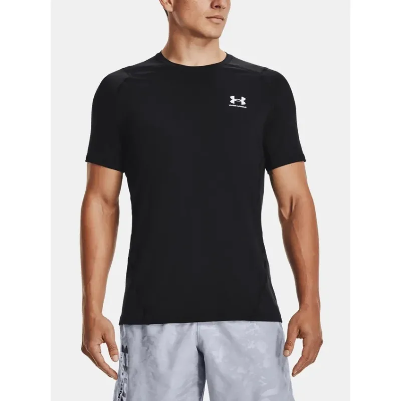 Pánske tričko Under Armour HG Armour Fitted SS - Black Veľkosť: M