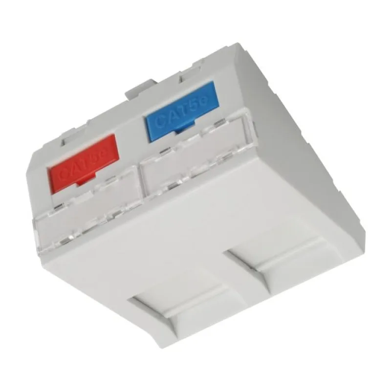 Modul French style Solarix 45x45mm pre 2 keystony uhlový biely 23100204
