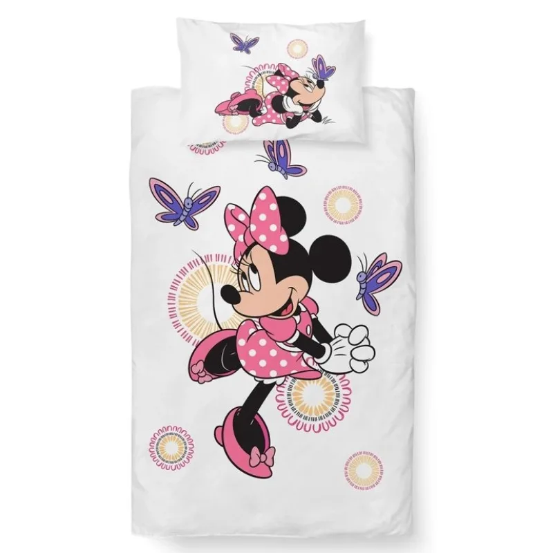Obliečky do postieľky Minnie a Motýliky 100x135/40x60 cm