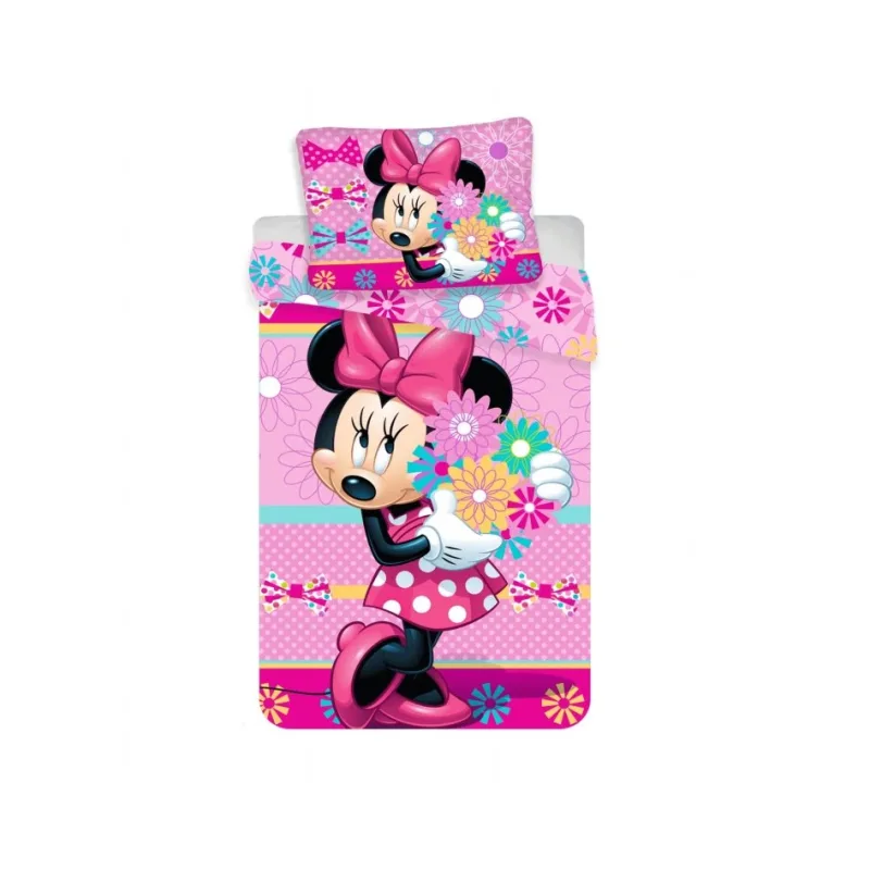 Bavlnené obliečky Minnie Bows and Flowers 140x200, 70x90 cm