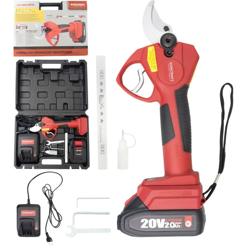 Nožnice Worcraft CSC-S20LiBP ShareSYS, 20V Li-Ion, záhradné, akumulátorové, na konáre, cut.30 mm, SET v kufri