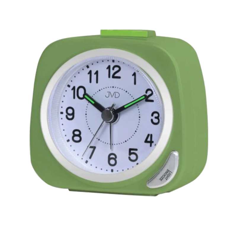 JVD Zelený tichý budík s plynulým chodem JVD SRP7202.3