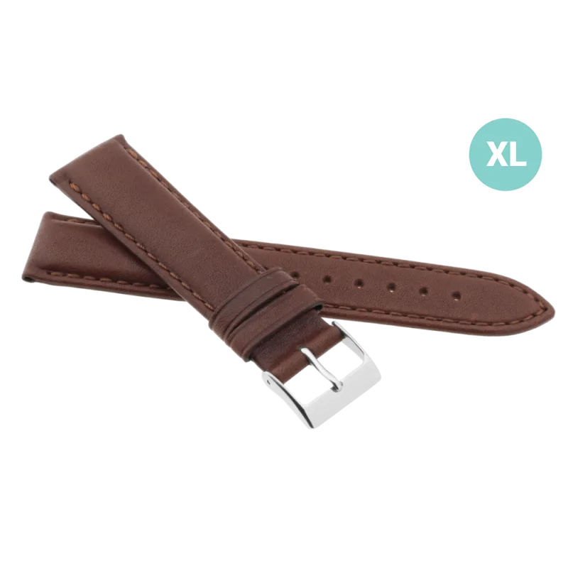 JVD Pánský hnědý kožený řemínek na hodinky R42202/22XL