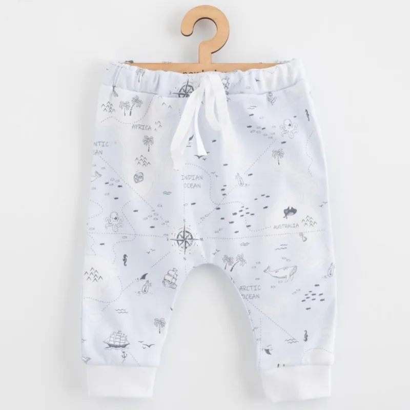 Detské bavlnené nohavice Jogger New Baby For Babies ocean