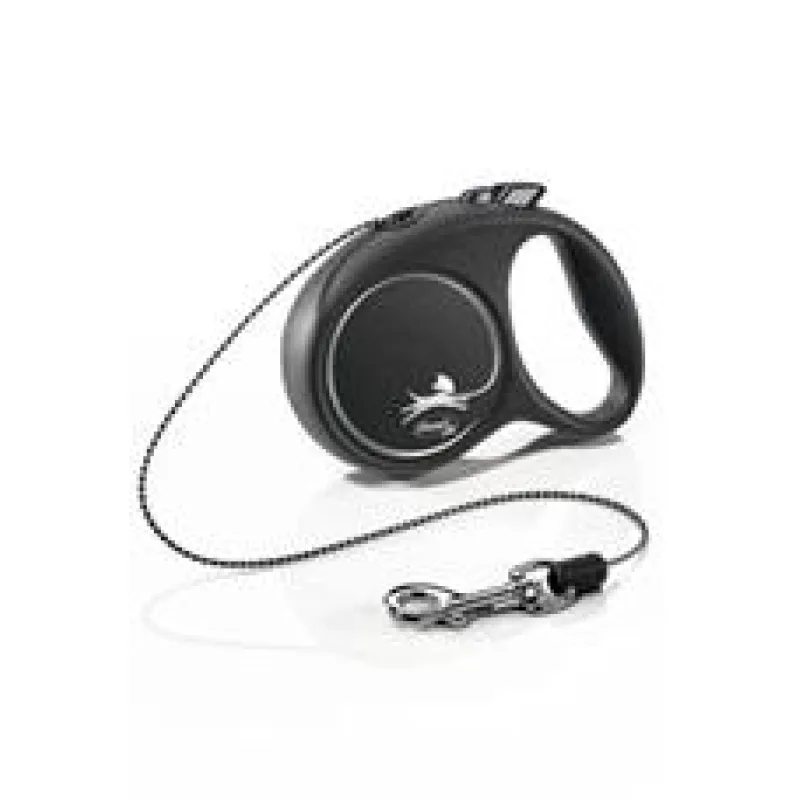 Vodítko FLEXI Black Design XS lanko 3m/8kg stříbrná NEW