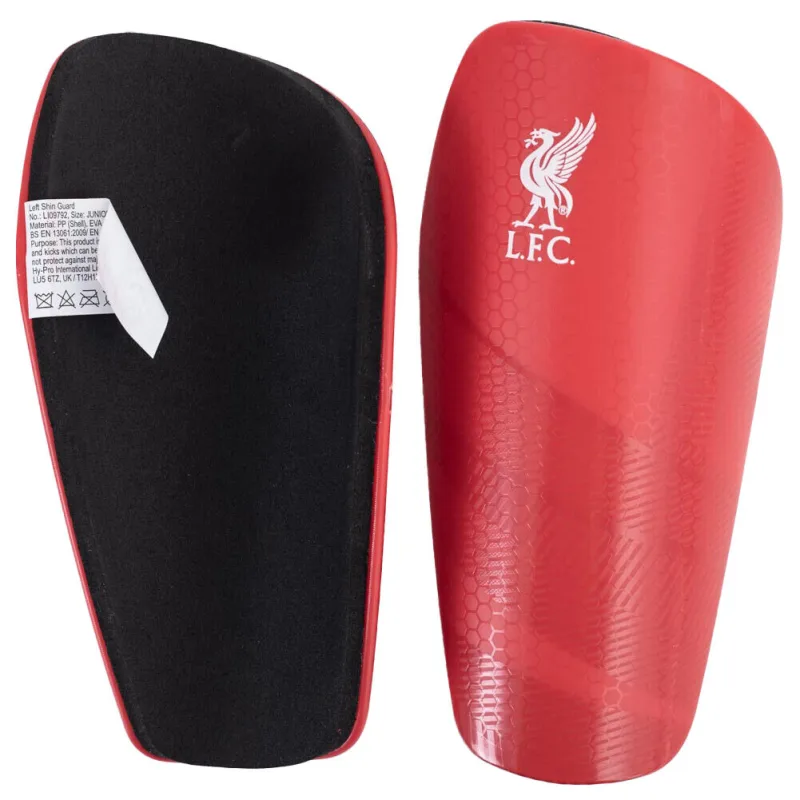 Liverpool futbalové chrániče na nohy červené detské - SKLADOM