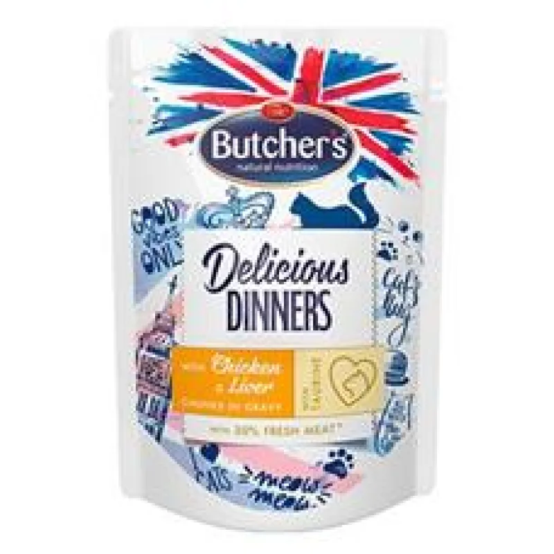 Butcher’s Cat Class.Delic.Dinn. kuře+játra kapsa 100g