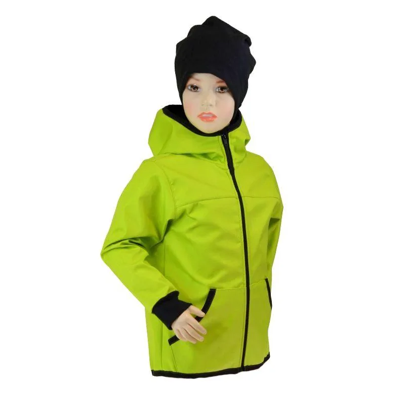 Detská bunda - bambusový softshell - limetka veľ.122-134
