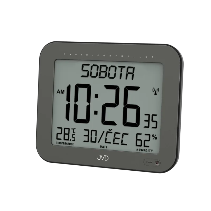 JVD Velké černé rádiem řízené digitální hodiny JVD DH9363.1