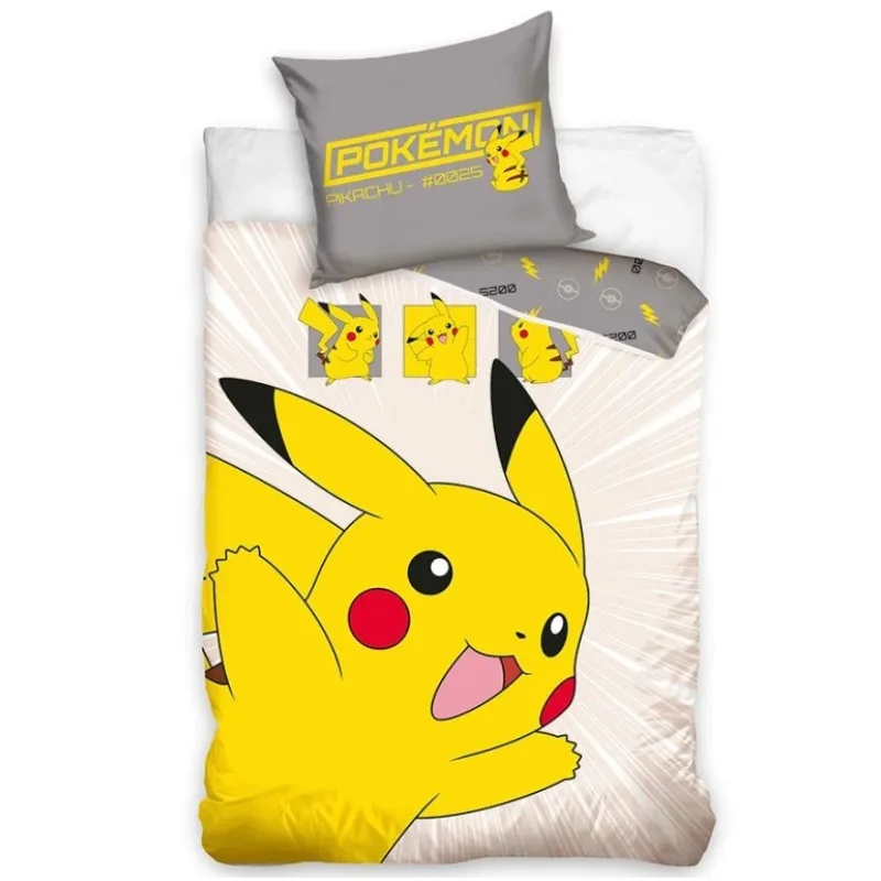 Detské obliečky Pokémon Pikachu v Akci 140x200/70x90 cm